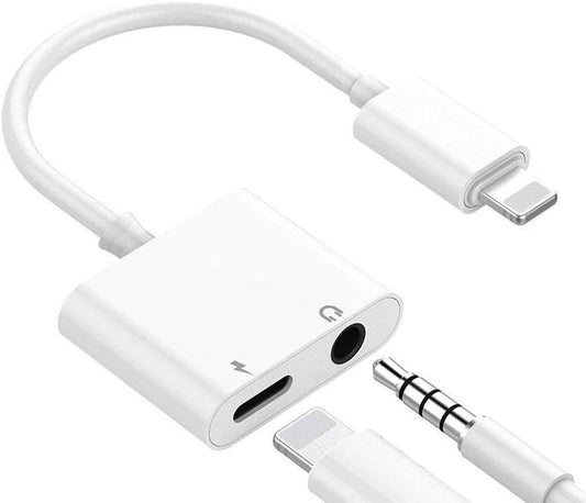 iPhone Headphone Adapter & Splitter, 2 in 1 Lightning to 3.5mm AUX Audio Stereo & Charge Cable for iPhone 13/13 Pro/12/11/XS/XR/X/8/iPad/iPod