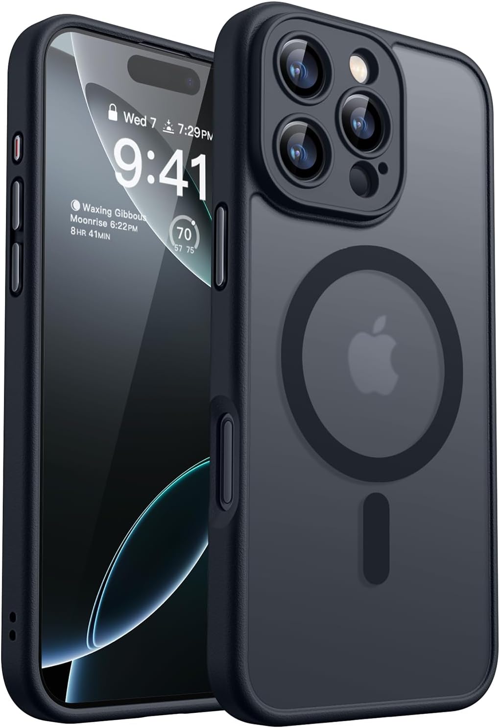 CANSHN Magnetic for iPhone 16 Pro Max Case, Upgraded [Full Camera Protection] [Compatible with Magsafe] [Translucent Matte] Shockproof Protective Phone Case for iPhone 16 Pro Max 6.9" - Black