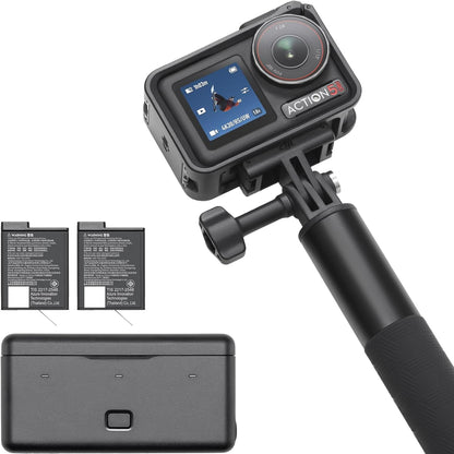 DJI Osmo Action 5 Pro Adventure Combo, Action Camera 4K With 1/1.3" sensor, 12h Extended Battery Life With 3 Batteries, Stabilization, Dual OLED Touchscreens, Mini Action Camera for Travel, Vlog