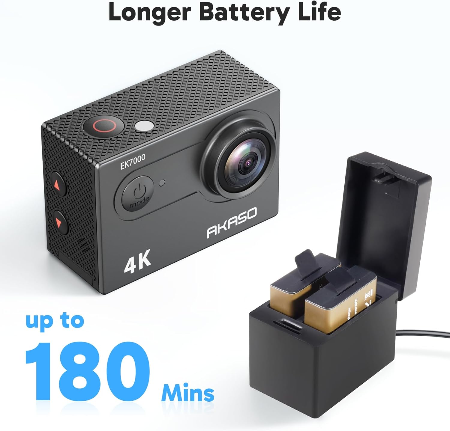 AKASO EK7000 4K30FPS Action Camera with 64GB microSDXC Memory Card - 20MP Ultra HD Underwater Camera 170 Degree Wide Angle Waterproof Camera with Accessory Kit