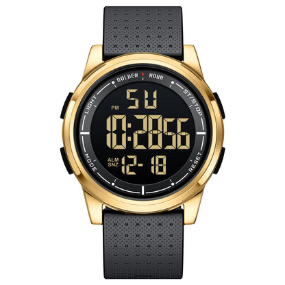 GOLDEN HOUR Ultra-Thin Minimalist Sports Waterproof Digital Watches Men with Wide-Angle Display Rubber Strap Wrist Watch for Men Women