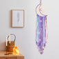 Koytoy Macrame Wall Hanging with LED Light,Moon Dream Catcher Woven Tapestry Bohemian Home Decor Wedding Party Ornaments Craft Gifts Ramadan Decorations for Home