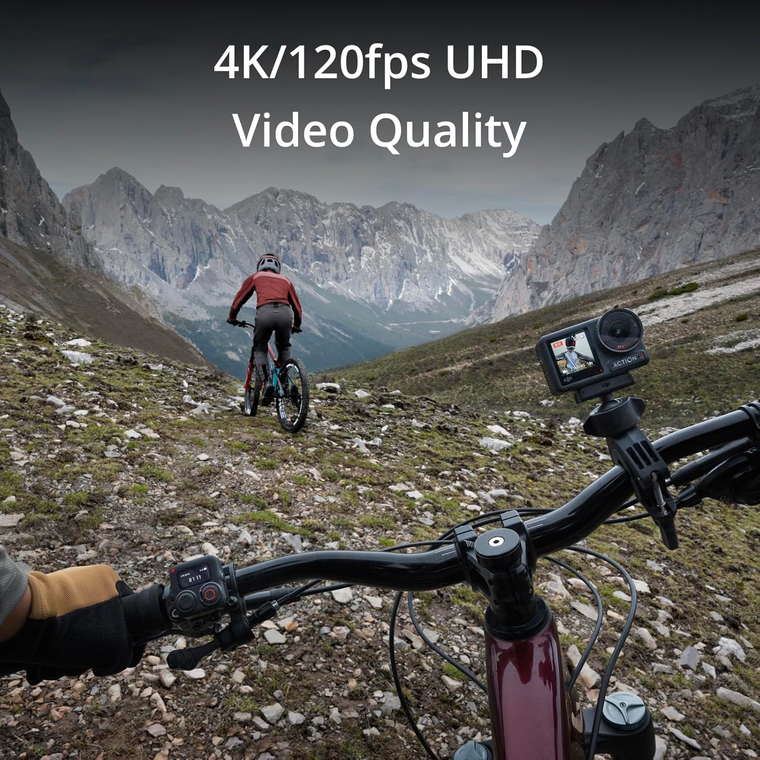 DJI Osmo Action 4 Standard Combo - 4K/120fps Waterproof Action Camera with a 1/1.3-Inch Sensor, Stunning Low-Light Imaging, 10-bit & D-Log M Color Performance, Long-Lasting 160 Mins, Outdoor Camera