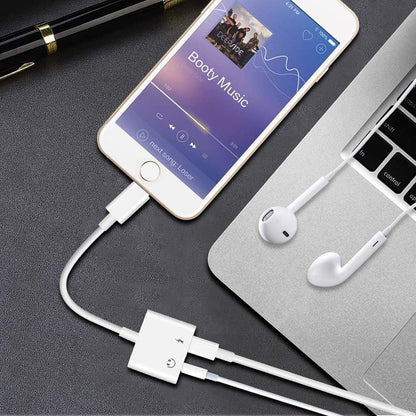 iPhone Headphone Adapter & Splitter, 2 in 1 Lightning to 3.5mm AUX Audio Stereo & Charge Cable for iPhone 13/13 Pro/12/11/XS/XR/X/8/iPad/iPod