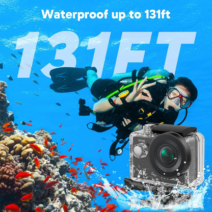 AKASO EK7000 4K30FPS Action Camera with 64GB microSDXC Memory Card - 20MP Ultra HD Underwater Camera 170 Degree Wide Angle Waterproof Camera with Accessory Kit