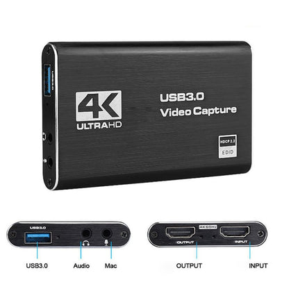 4K HDMI USB3.0 Capture Card Video Capture Device Portable Video Recording Game Streaming Live